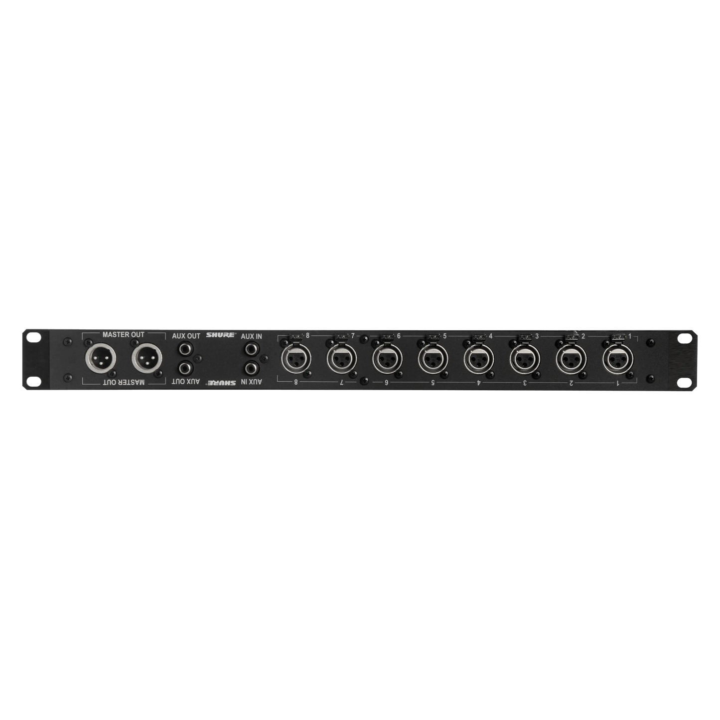 Mixeur automatique 8 canaux, EQ réglable, alimentation fantôme, châssis anti-RF, expandabilité jusqu’à 400 micros, contrôles logiques, format rack