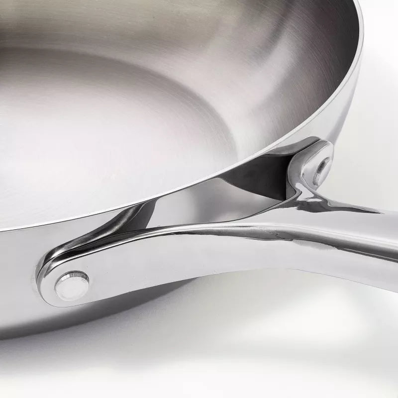 Batterie de cuisine en acier inoxydable 12 pièces avec 6 protections de casseroles argentées - Figmint™