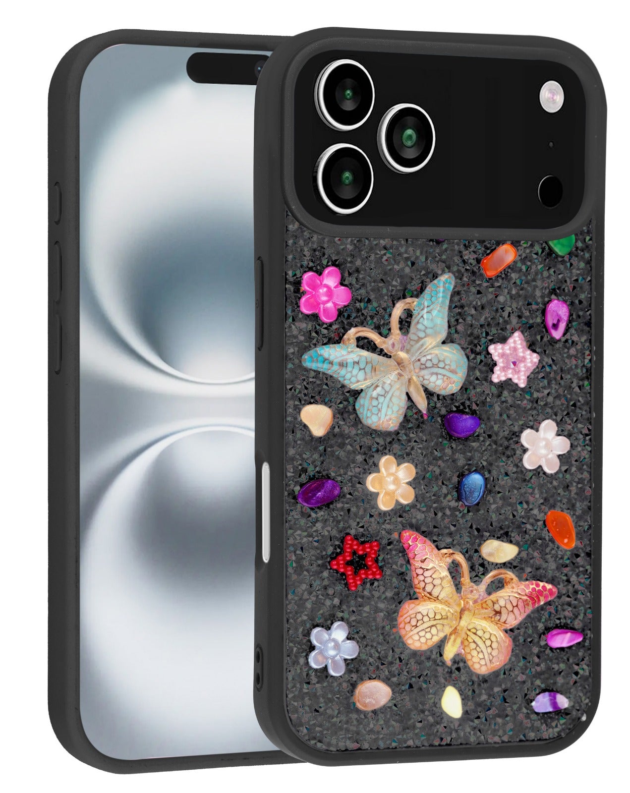 Butterfly Glitter Rhinestone Case for iPhone 17 Pro Max