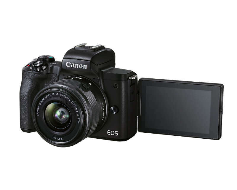 Canon - EOS M50 Mark II EF-M 15-45mm f/3.5-6.3 & 55-200mm f/4.5-6.3 IS STM Bundle Black