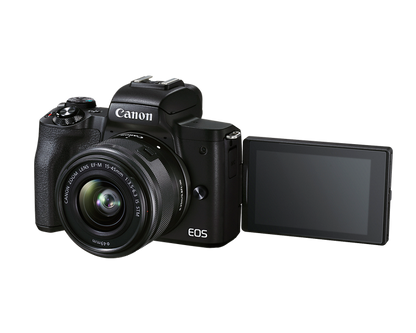 Canon - EOS M50 Mark II EF-M 15-45mm f/3.5-6.3 & 55-200mm f/4.5-6.3 IS STM Bundle Black