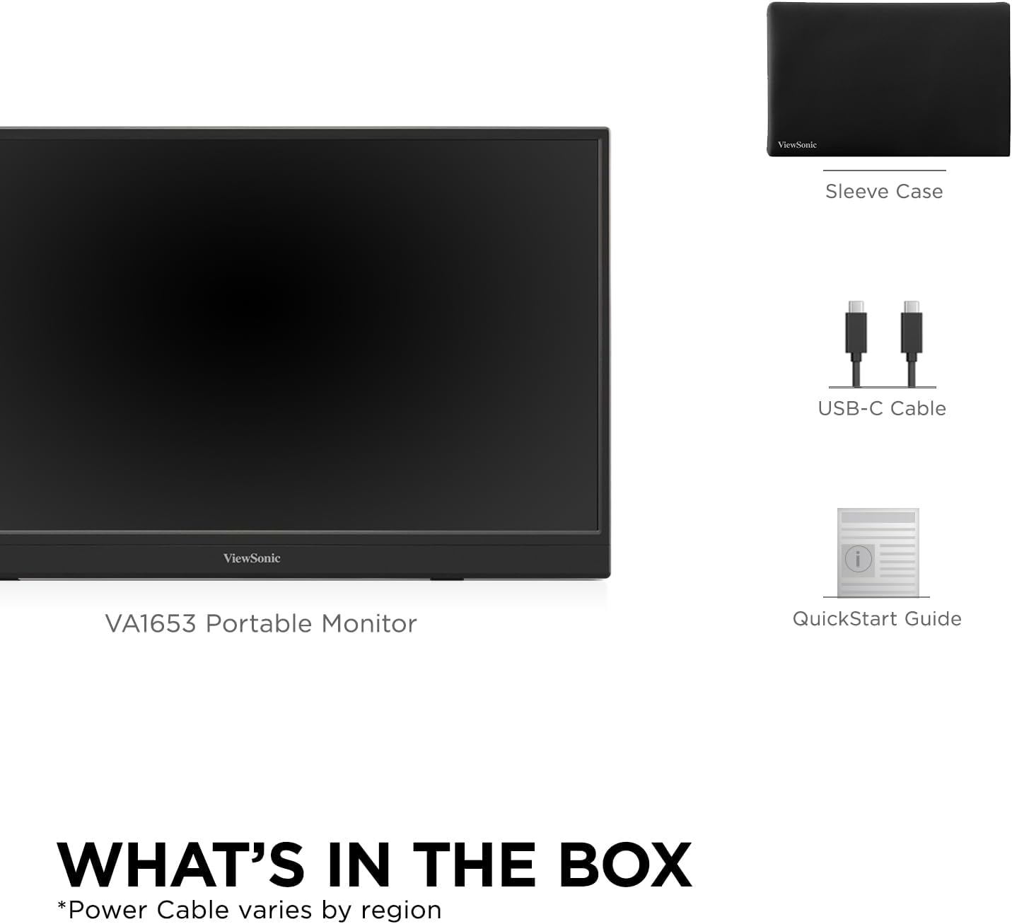 ViewSonic VA1653 16 Inch 1080p Portable Monitor, FHD IPS External Screen
