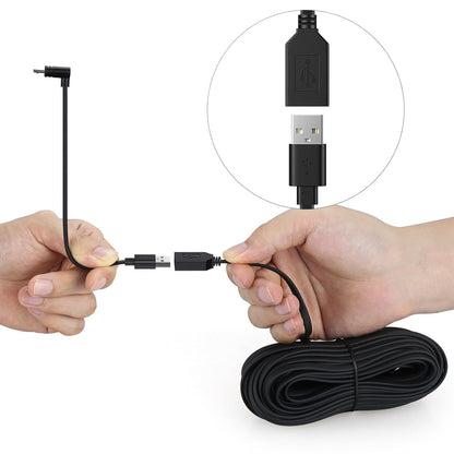 2-Pack 30ft Power Extension Cables for Wyze & Blink Cameras – Black