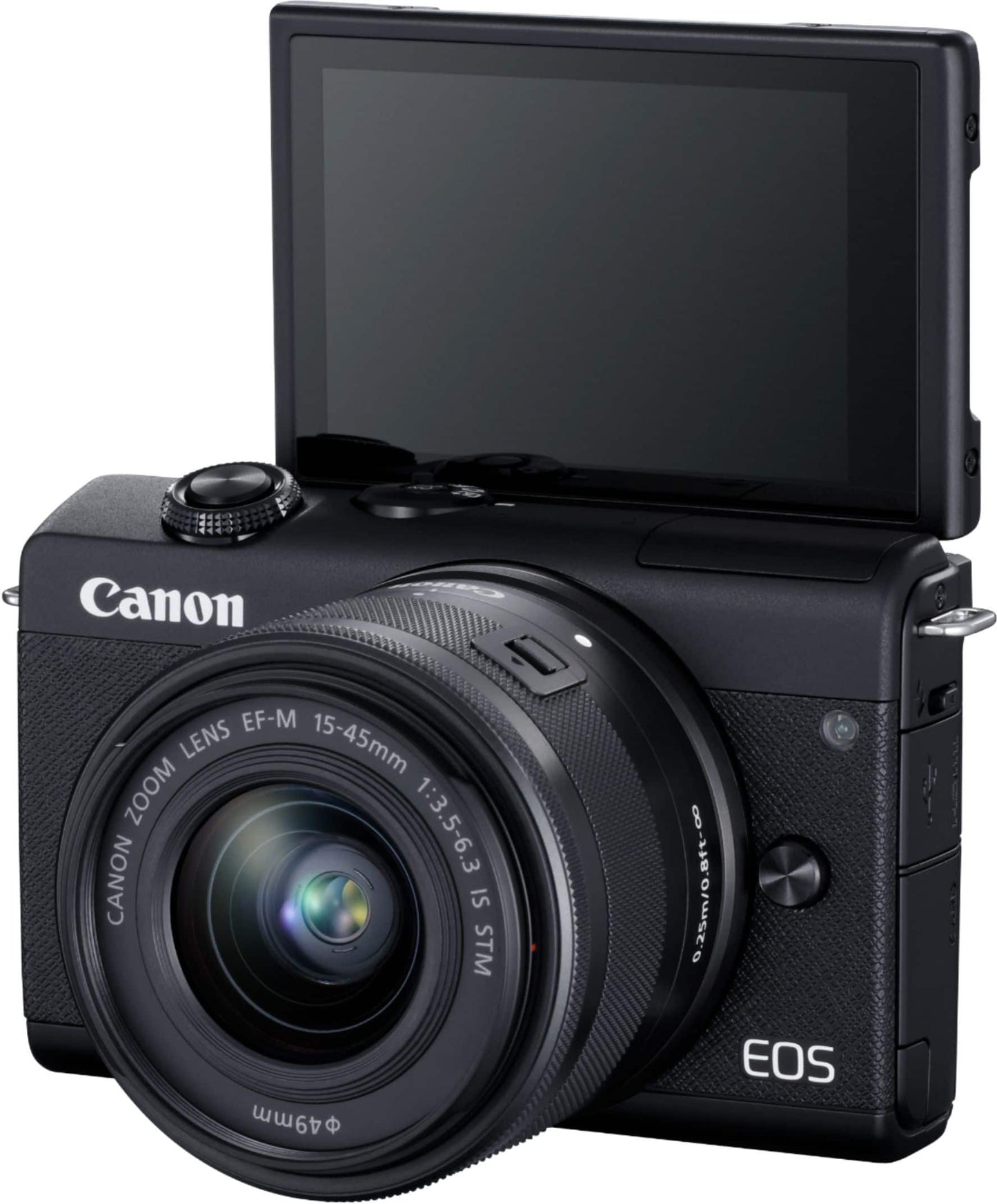 Canon - EOS M200, Mirrorless Camera with EF-M 15-45mm Lens Content Creator Kit - Black