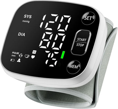 Wrist Blood Pressure Monitor, FDA Cleared Rechargeable BP Machine
