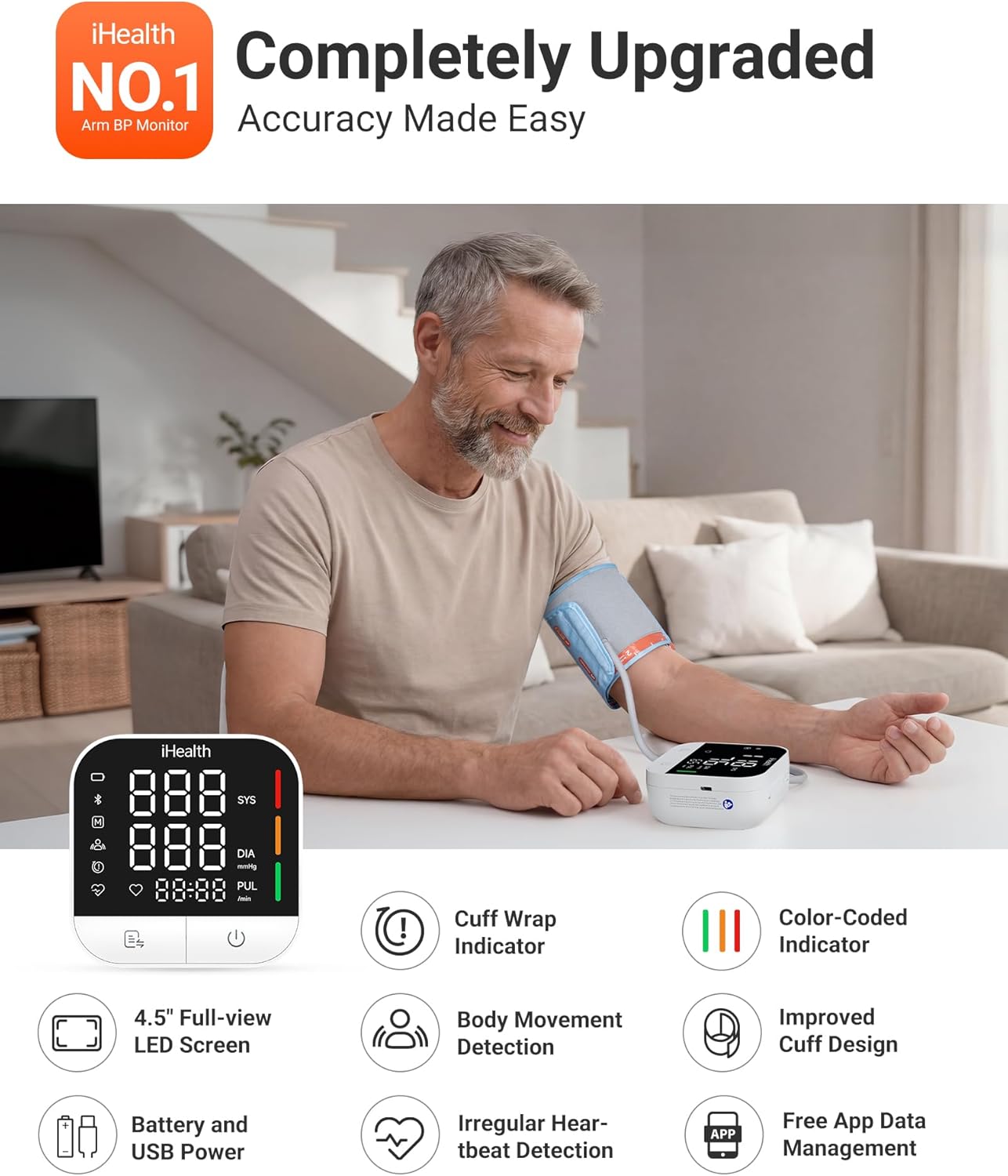 iHealth Track Pro Upper Arm Blood Pressure Monitor for Home Use