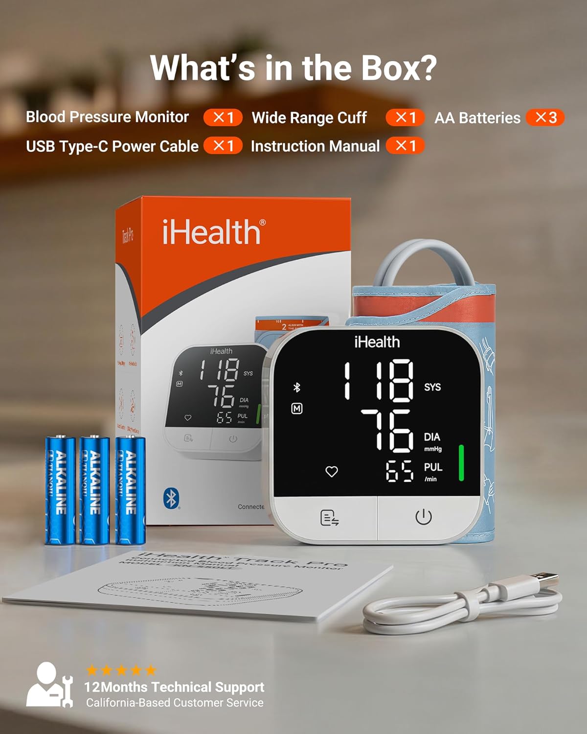 iHealth Track Pro Upper Arm Blood Pressure Monitor for Home Use