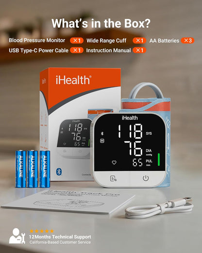 iHealth Track Pro Upper Arm Blood Pressure Monitor for Home Use