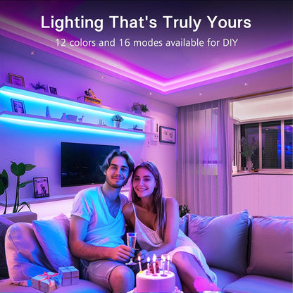 EMITEVER RGB COB Strip Light Kit 16.4ft, 3150LEDs, Dimmable Color Changing