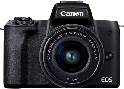 Canon - EOS M50 Mark II EF-M 15-45mm f/3.5-6.3 & 55-200mm f/4.5-6.3 IS STM Bundle Black