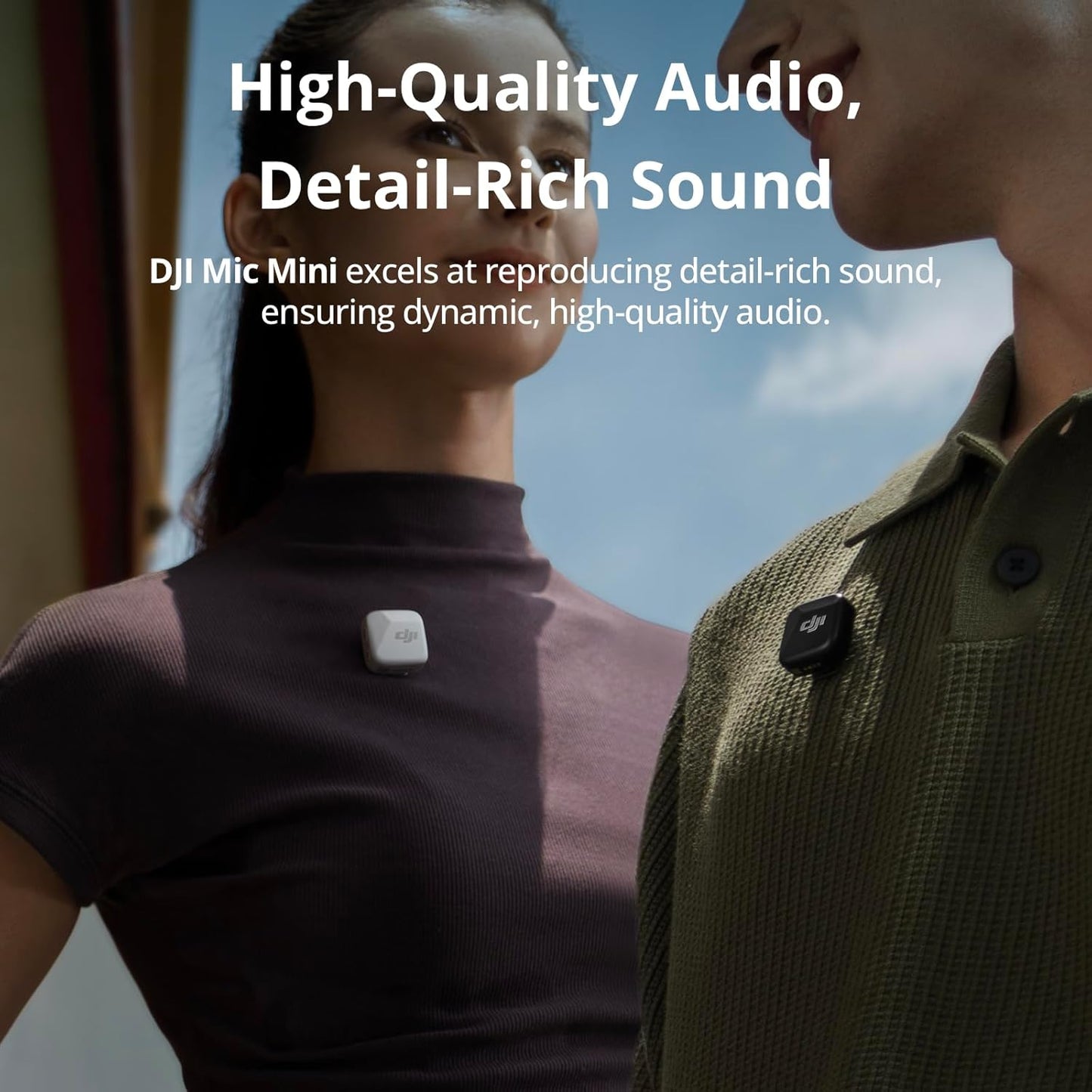DJI Mic Mini (1 TX + 1 RX), microphone cravate sans fil pour iPhone/appareil photo/Android, ultraléger, son riche en détails, réduction du bruit, limitation automatique, vlog, streaming, portée de 400 m