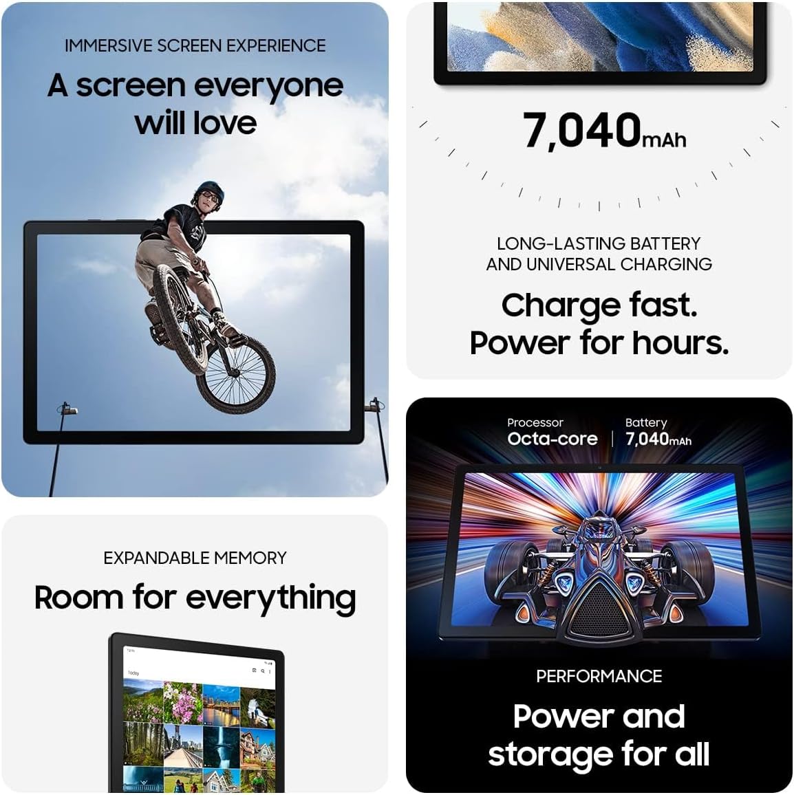 Samsung Galaxy Tab A8 10.5” 64GB Android Tablet, LCD Screen, Kids Content, Smart Switch, Expandable Memory, Long Lasting Battery, Fast Charging, US Version