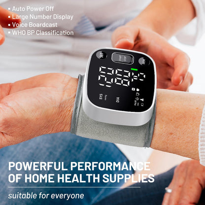 Wrist Blood Pressure Monitor, FDA Cleared Rechargeable BP Machine