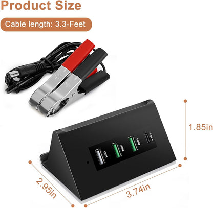Convertisseur abaisseur USB DC 12 V 24 V vers 5 V 68 W 12 V vers USB Adaptateur secteur multiport pour iPhone, Android, Samsung et tablettes