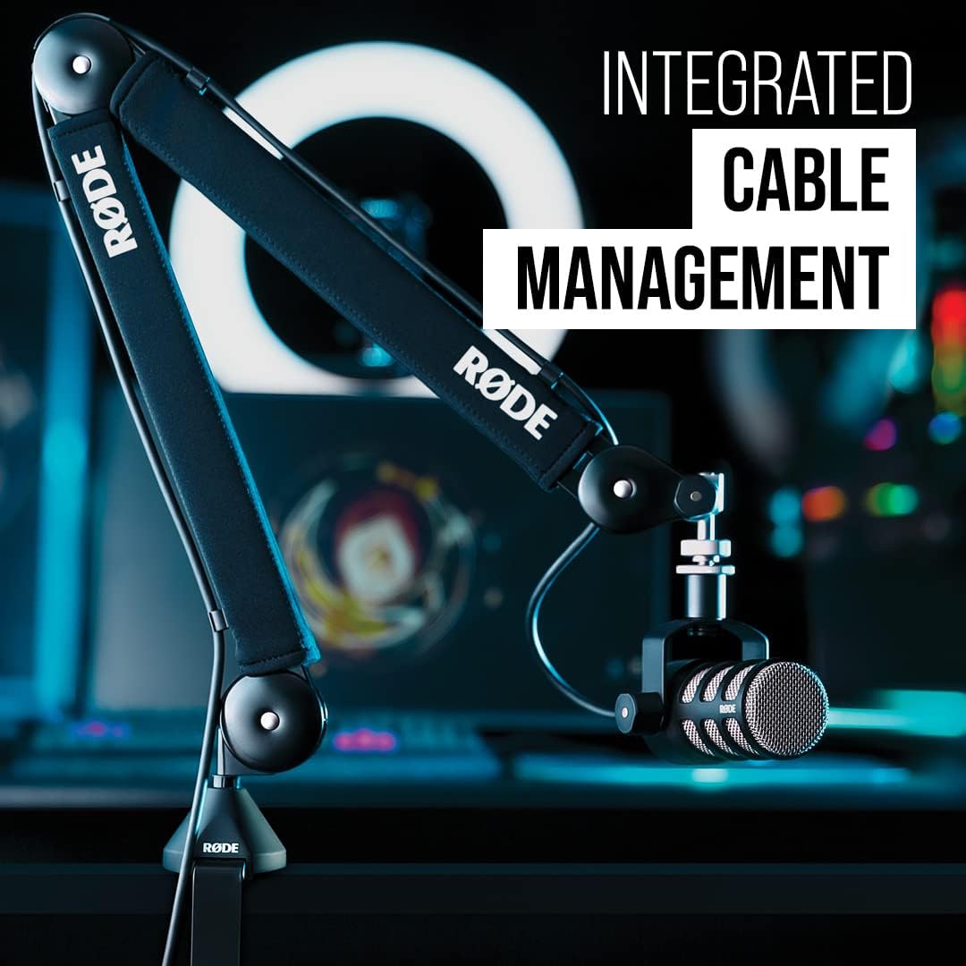 Bras de studio professionnel RØDE PSA1+ avec amortissement à ressort et gestion des câbles, noir