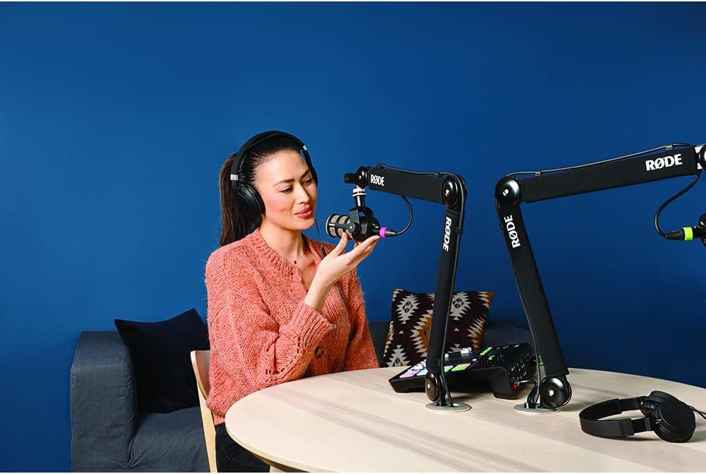 Bras de studio professionnel RØDE PSA1+ avec amortissement à ressort et gestion des câbles, noir