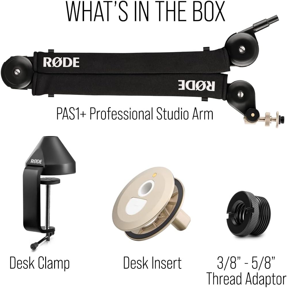 Bras de studio professionnel RØDE PSA1+ avec amortissement à ressort et gestion des câbles, noir