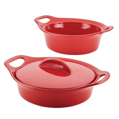 Ensemble de 3 cocottes en céramique avec couvercle partagé de Rachael Ray