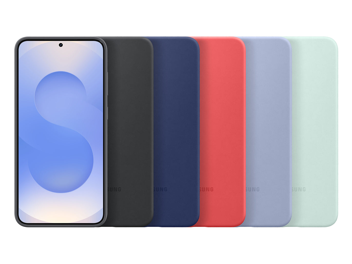 Coque en silicone bleue pour Samsung Galaxy S25+