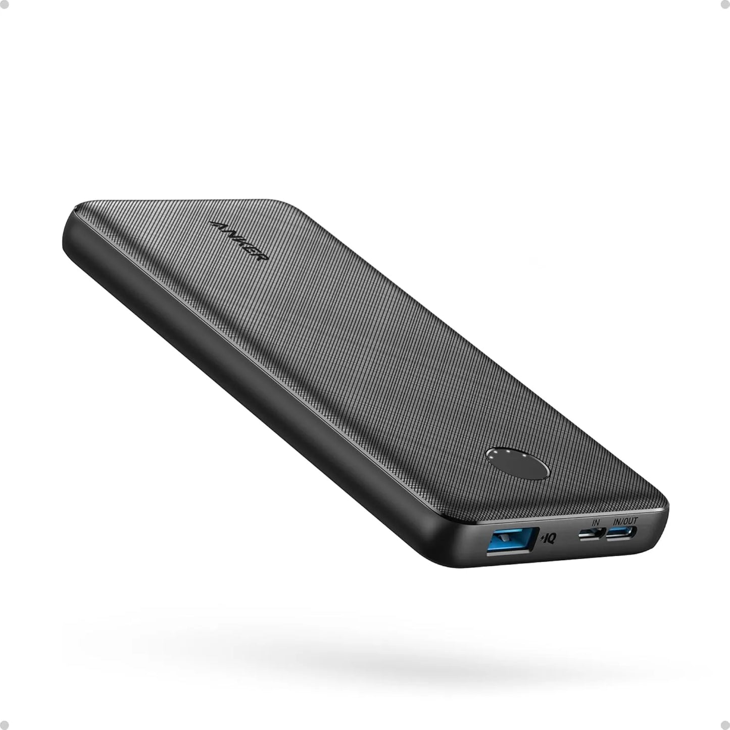 Anker Power Bank(PowerCore 10K), Compact Travel-Ready 10,000mAh Battery Pack with PowerIQ Charging Technology, 5V/3A High-Speed Charging for iPhone, iPad,and More(USB-C Input and Output(Black), 1pack)