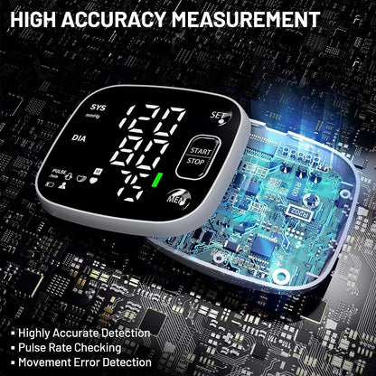 Wrist Blood Pressure Monitor, FDA Cleared Rechargeable BP Machine