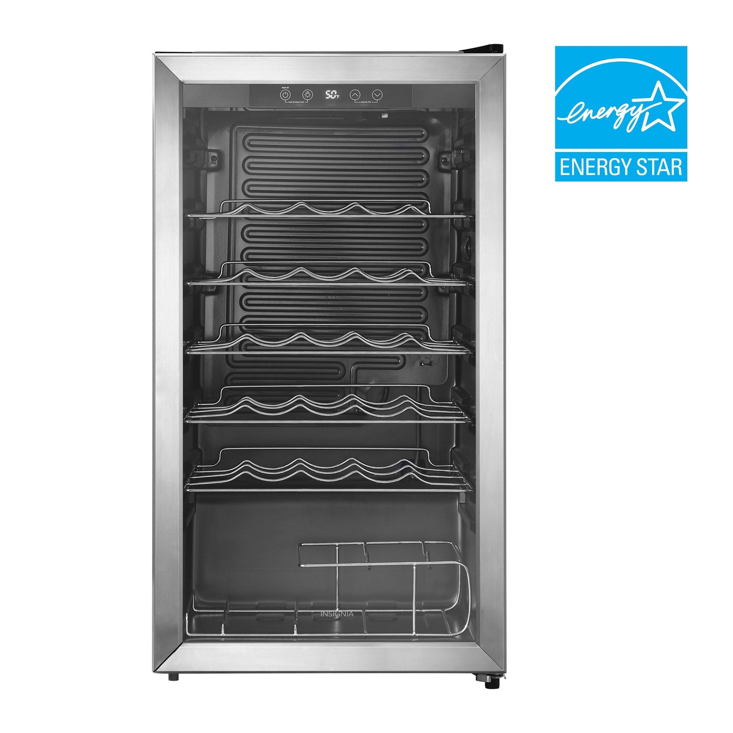 Insignia™ - 29-Bottle Wine Cooler with ENERGY STAR Certification - Stainless Steel