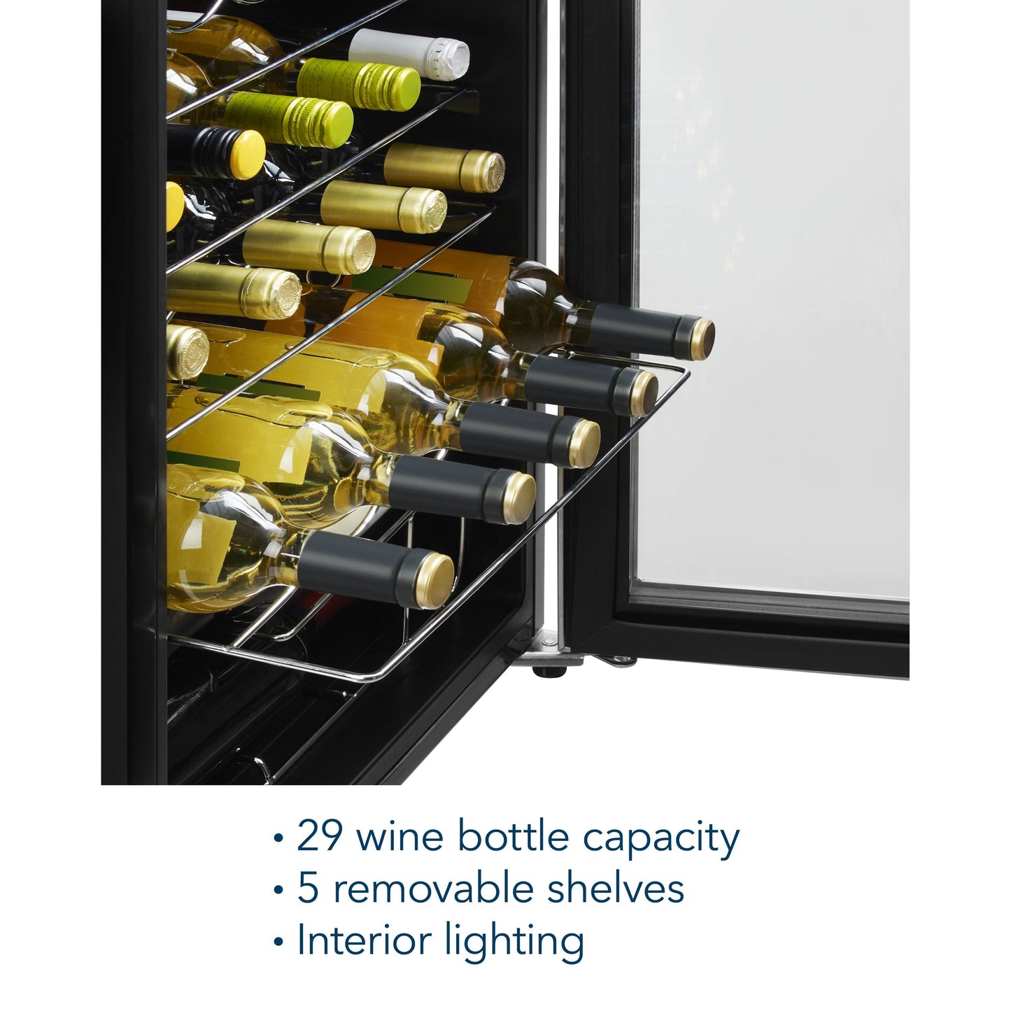 Insignia™ - 29-Bottle Wine Cooler with ENERGY STAR Certification - Stainless Steel