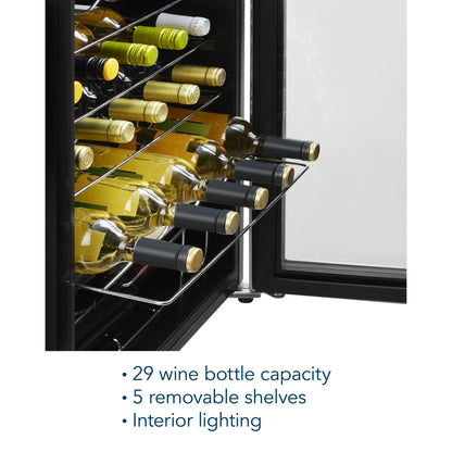Insignia™ - 29-Bottle Wine Cooler with ENERGY STAR Certification - Stainless Steel