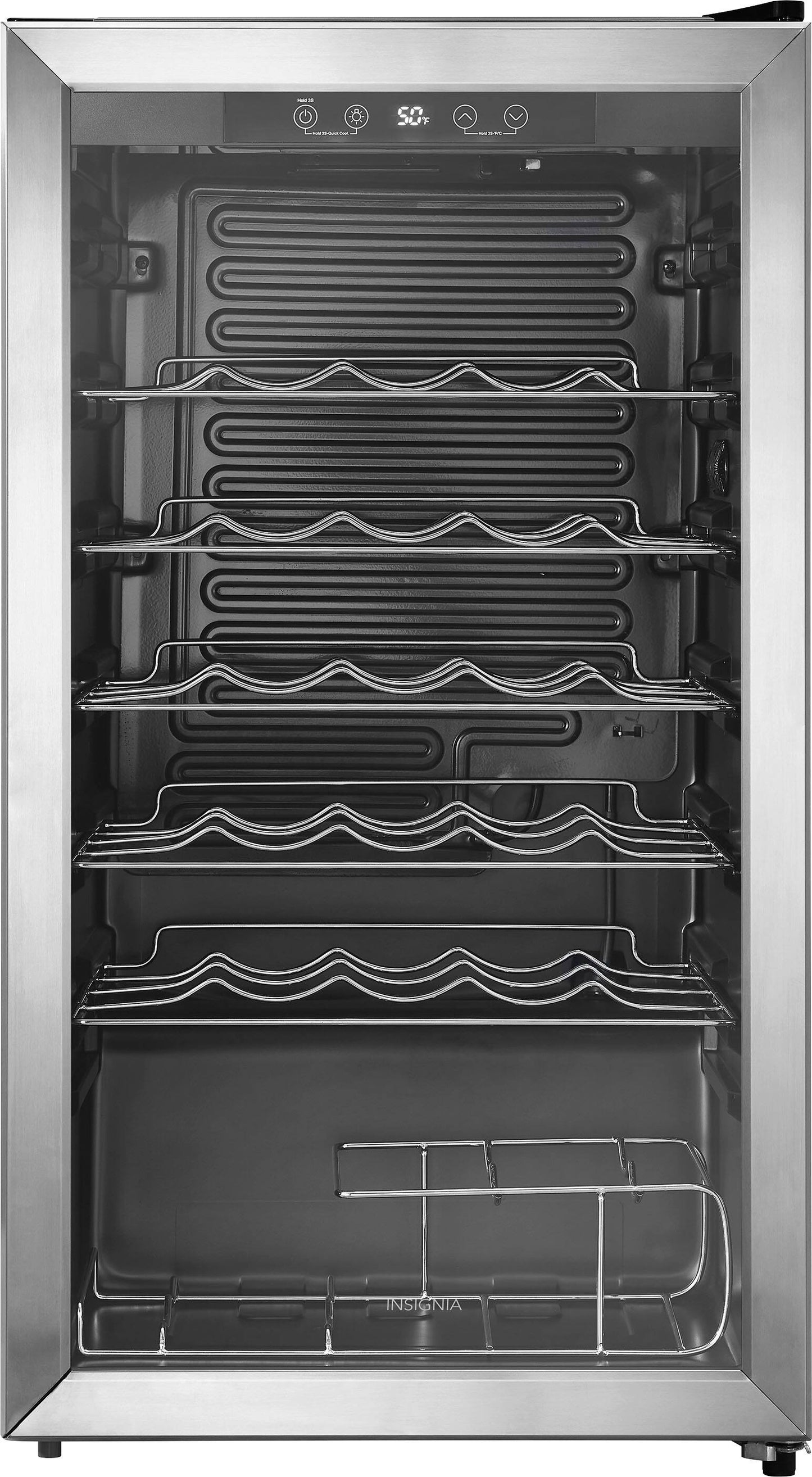 Insignia™ - 29-Bottle Wine Cooler with ENERGY STAR Certification - Stainless Steel