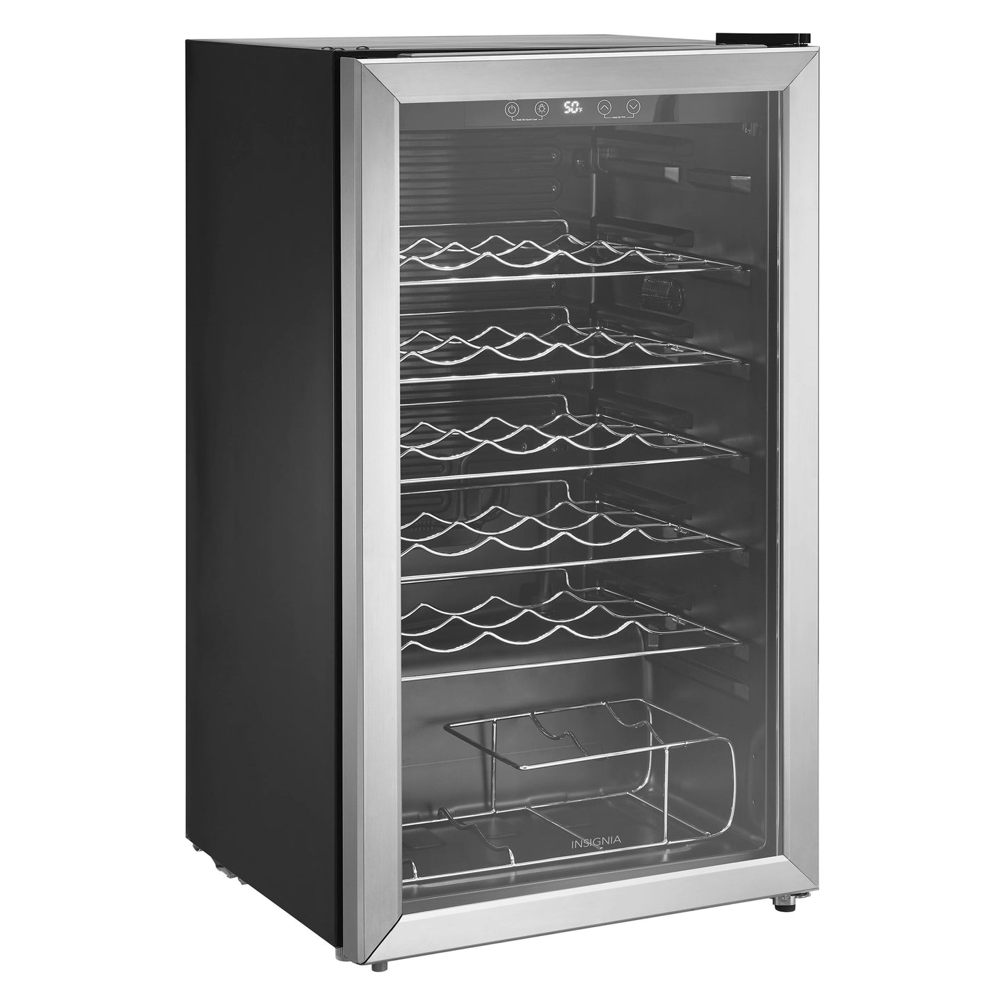 Insignia™ - 29-Bottle Wine Cooler with ENERGY STAR Certification - Stainless Steel
