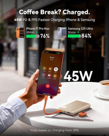 Batterie externe portable INIU 45W à charge rapide, Power Bank de voyage 10000mAh plus petit