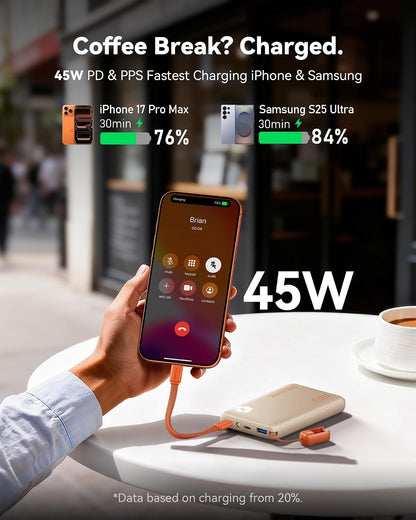 INIU 45W Fast Charging Portable Charger, Smaller 10000mAh Travel Power Bank