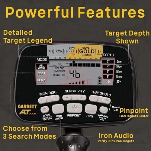 Garrett A.T. Gold - Made in The USA - Waterproof Gold Metal Detector for serious Gold Prospectors
