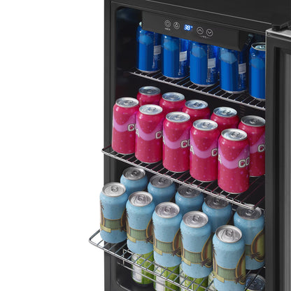 Insignia™ 115‑Can Stainless Steel Beverage Cooler with Glass Door-Stainless Steel