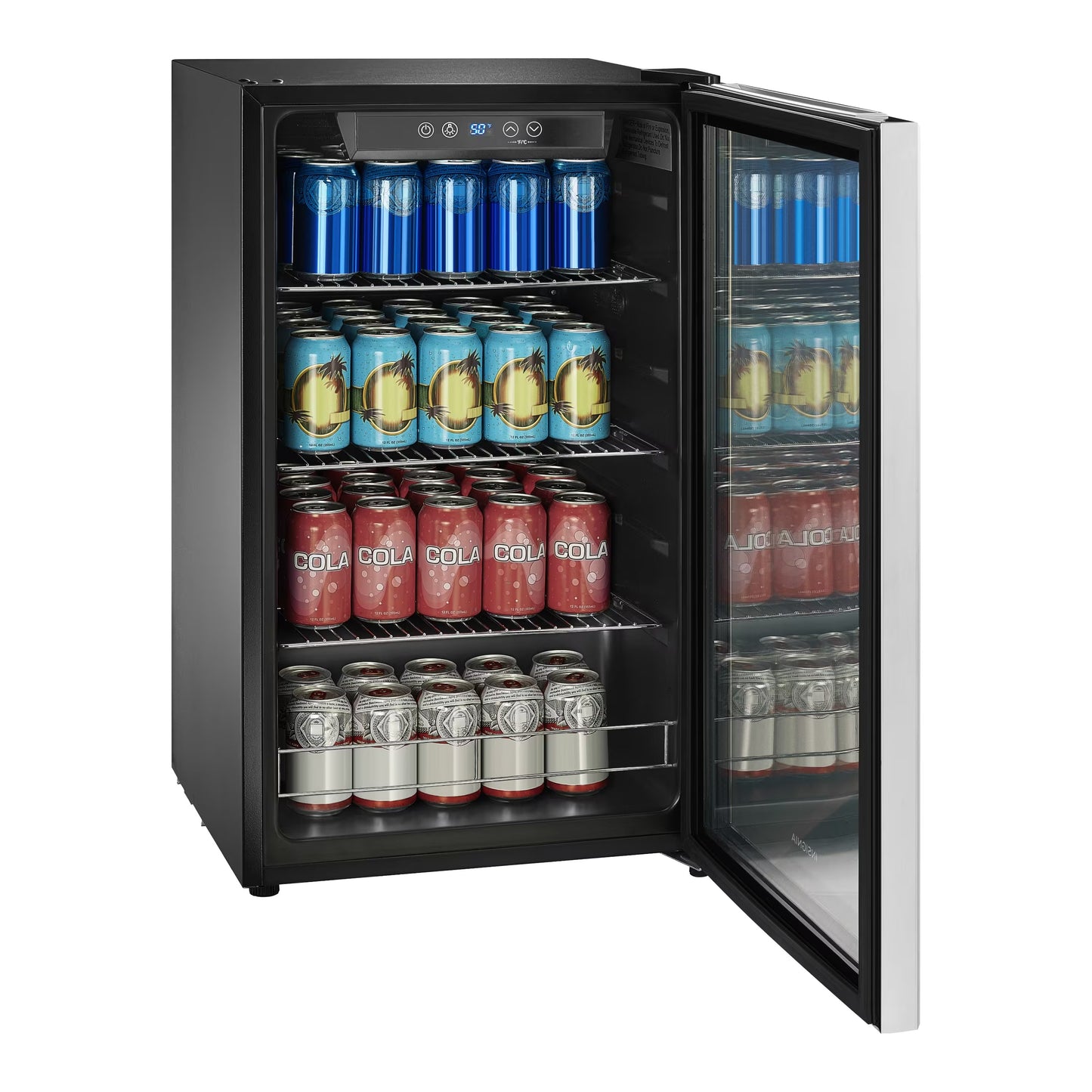 Insignia™ 115‑Can Stainless Steel Beverage Cooler with Glass Door-Stainless Steel
