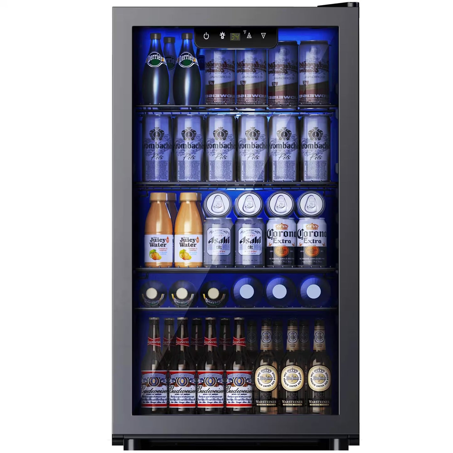 Insignia™ 115‑Can Stainless Steel Beverage Cooler with Glass Door-Stainless Steel