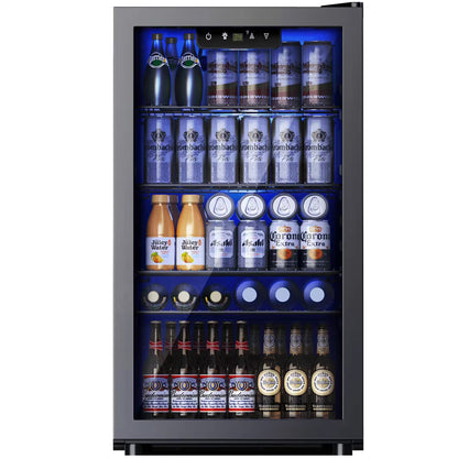 Insignia™ 115‑Can Stainless Steel Beverage Cooler with Glass Door-Stainless Steel