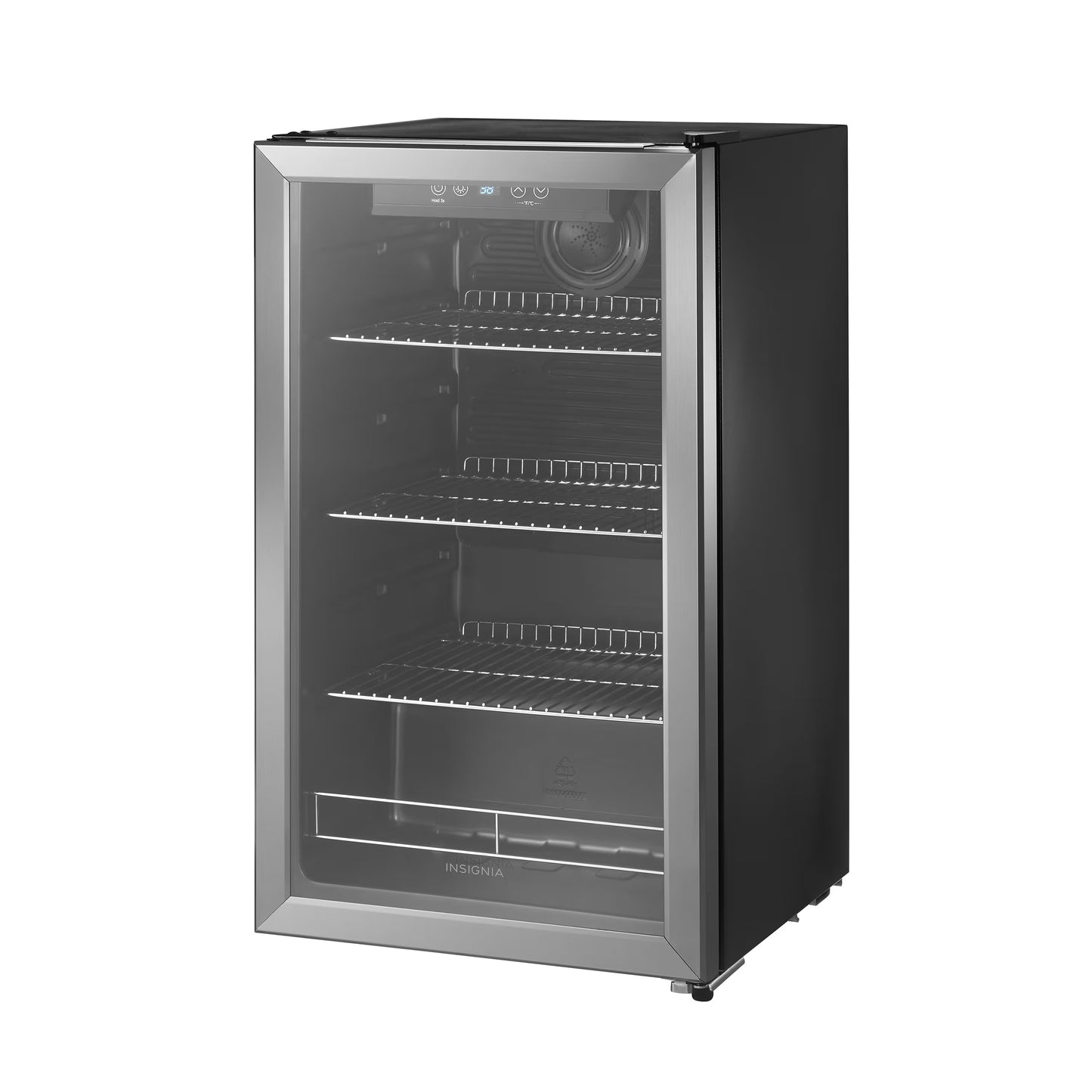 Insignia™ 115‑Can Stainless Steel Beverage Cooler with Glass Door-Stainless Steel