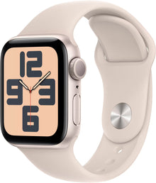 Apple Watch SE 2e génération (GPS) 40 mm reconditionnée, boîtier en aluminium Starlight avec bracelet sport Starlight - S/M - Starlight - (2022)