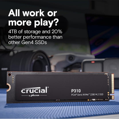 Crucial P310 500GB&nbsp;Internal SSD, PCIe Gen4 NVMe M.2 2280, Up to 6,600MB/s, for Laptop, Desktop (PC), &amp; Handheld Gaming Consoles, Includes Acronis Data Recovery Software, Solid State Drive