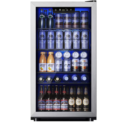 Insignia™ 115‑Can Stainless Steel Beverage Cooler with Glass Door-Stainless Steel
