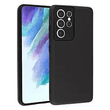 Étui en silicone noir à protection intégrale pour Galaxy S21 Ultra