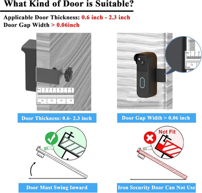 Blink Doorbell Mount, Anti-Theft Doorbell Mount for Blink Video Doorbell 2nd Gen (2025 newest model), No-Drill Needed Blink Doorbell Mount with Protective Cover, No Block Sensor & Night Vision (Black)