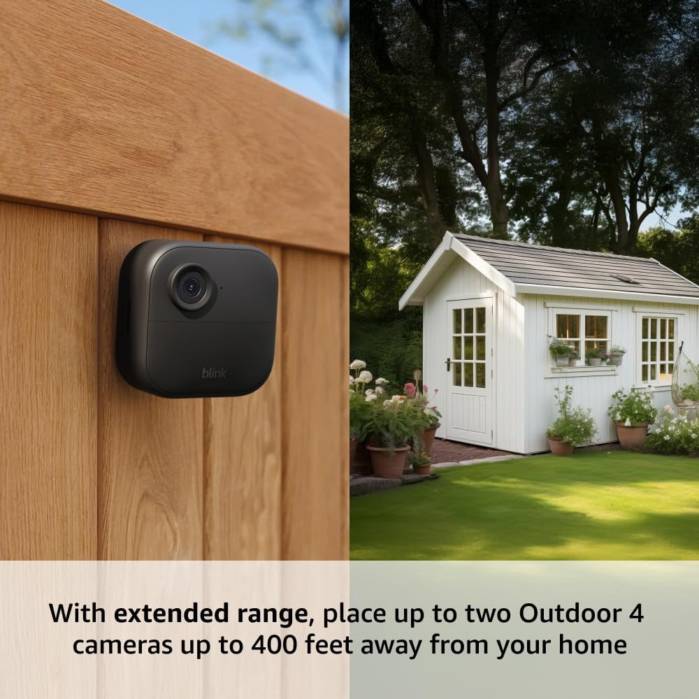 Blink - Outdoor 4 XR – Wireless smart security camera, two-year battery life, 1080p HD. Sync Module Core included