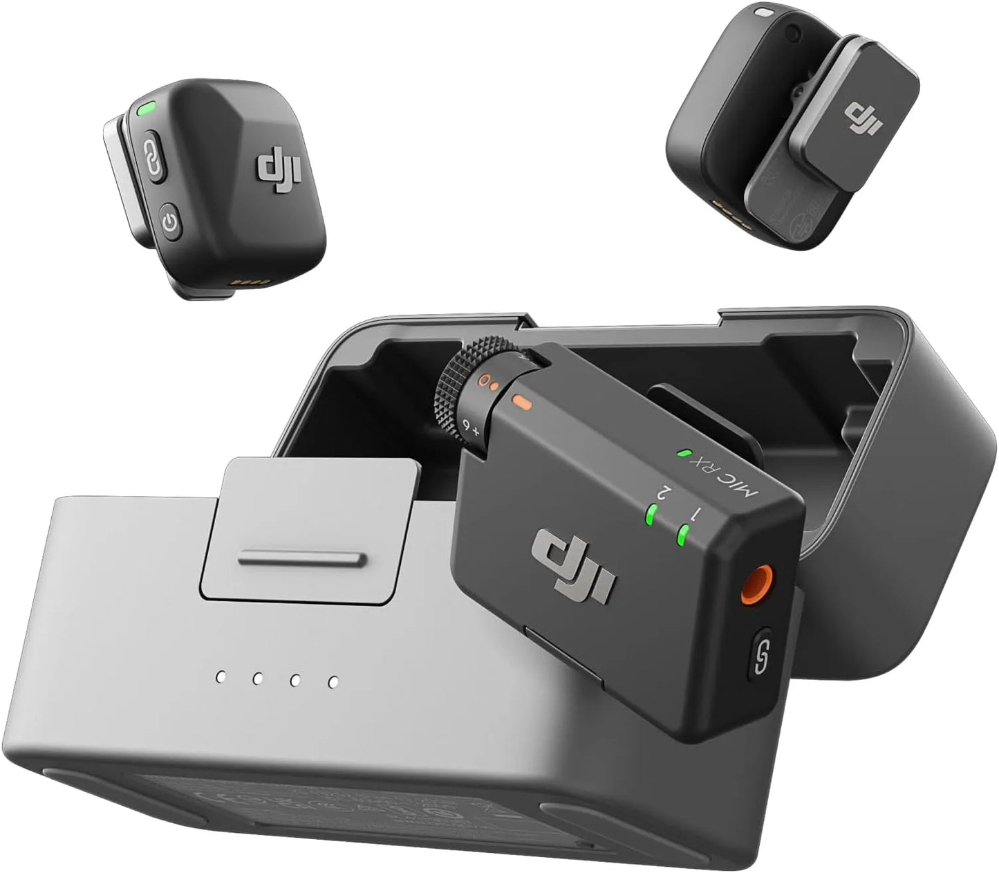DJI Mic Mini (1 TX + 1 RX), microphone cravate sans fil pour iPhone/appareil photo/Android, ultraléger, son riche en détails, réduction du bruit, limitation automatique, vlog, streaming, portée de 400 m