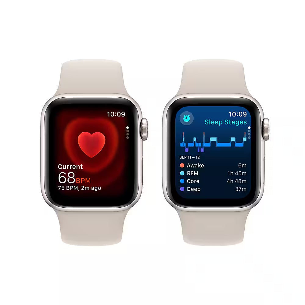 Apple Watch SE 2e génération (GPS) 40 mm reconditionnée, boîtier en aluminium Starlight avec bracelet sport Starlight - S/M - Starlight - (2022)