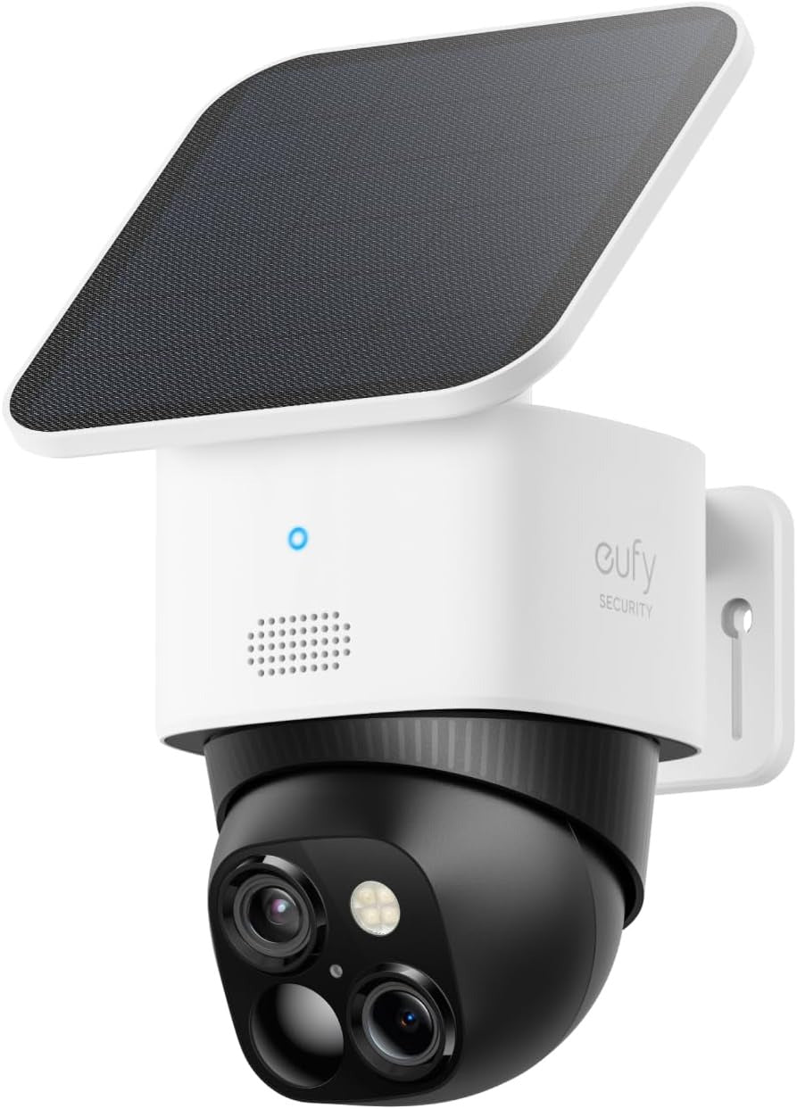 eufy Security SoloCam S340, Solar Security Cameras Wireless Outdoor, Cameras for Home Security, 360° Pan & Tilt Surveillance, No Blind Spots, 2.4 GHz Wi-Fi