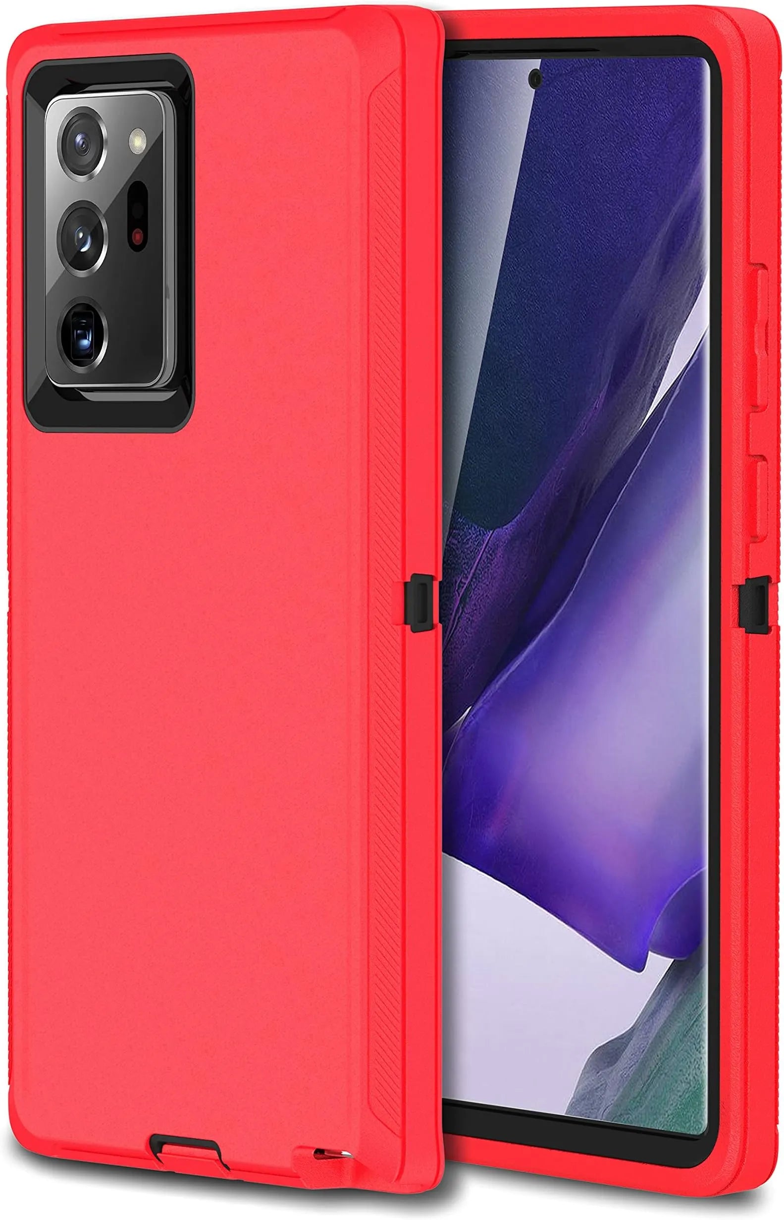 Galaxy Note 20 Silicone Design Heavy Duty Case -Red