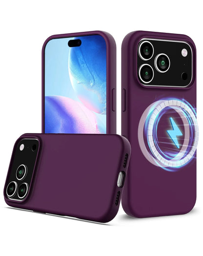 Étui souple en silicone rigide avec chargement sans fil - VIOLET pour iPhone 17 Pro Max