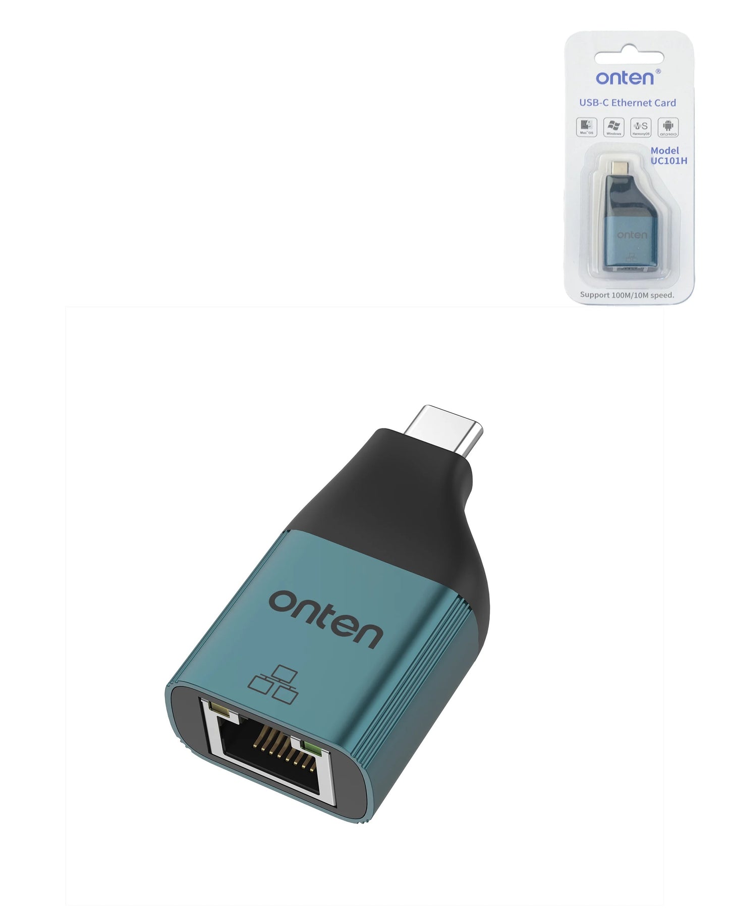 Adaptateur USB-C vers Ethernet Onten (100 Mbps)